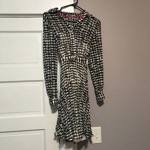 Eliza J black and white chiffon party dress